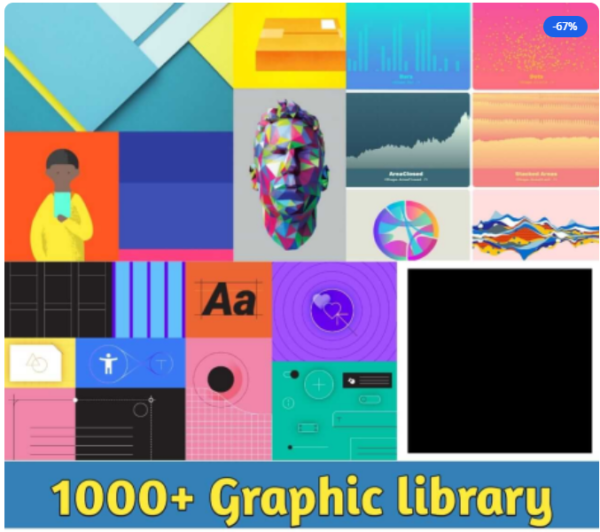 🖌️ 1000+ Graphics Library – Unlimited Creativity at Your Fingertips