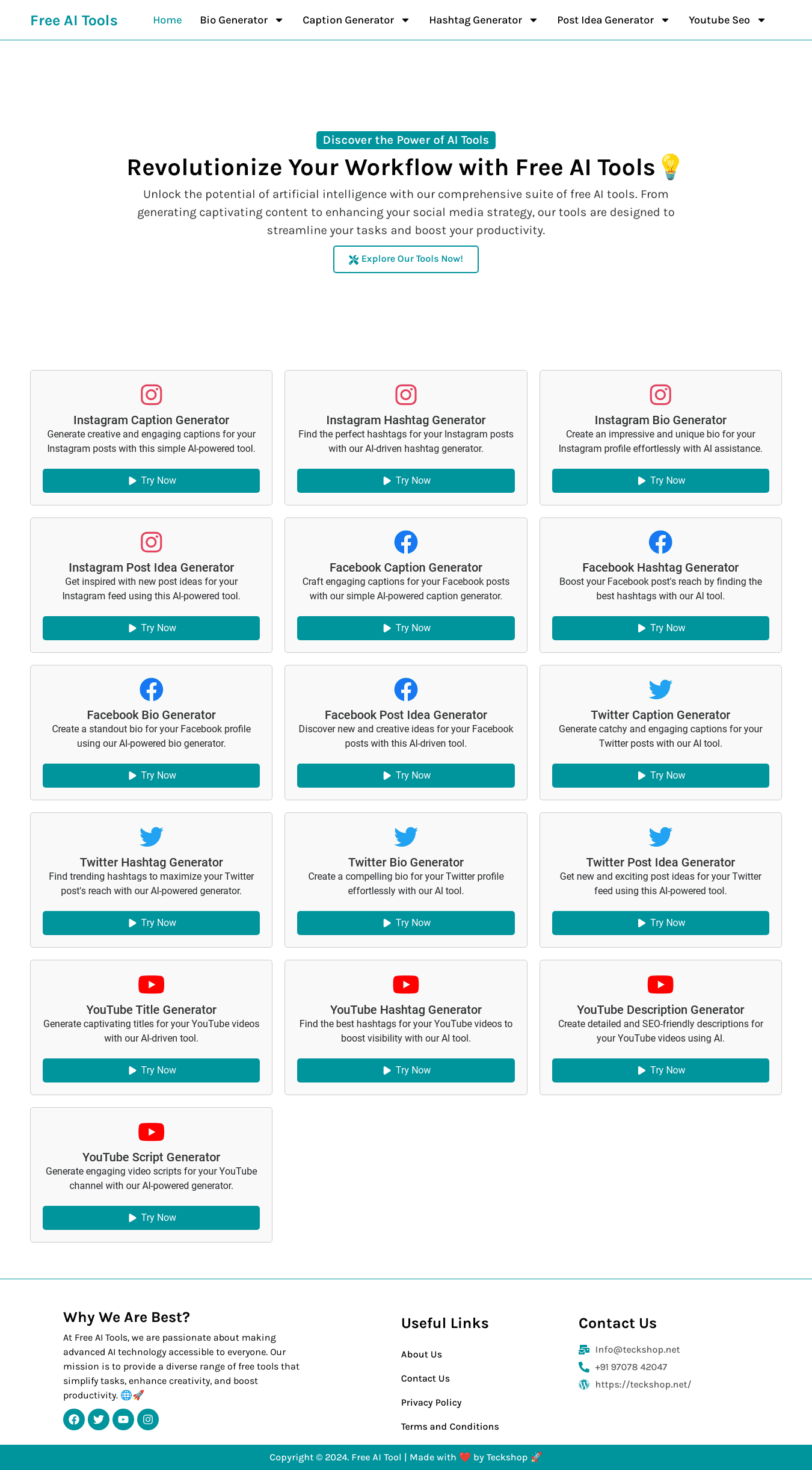 25+ Free AI Tools Website In Wordpress for Passive Income Generation
