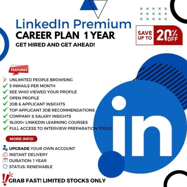 LinkedIn Premium Career – 1 Year (Activation via Google Meet)